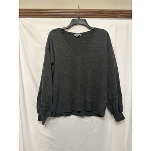 ASOS Womens Sweater Size 4 Small Charcoal Gray Knit‎ V-Neck Lightweight